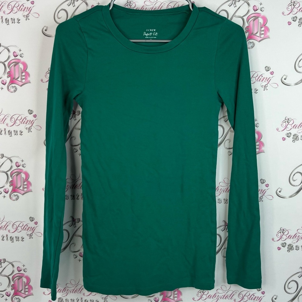 J. Crew perfect fit long sleeve top Women's Teal Long Sleeve Top